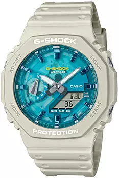 Японские наручные мужские часы Casio GA-2100AS-5A. Коллекция G-Shock
