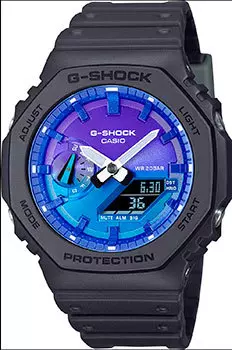 Японские наручные мужские часы Casio GA-2100FL-1A. Коллекция G-Shock