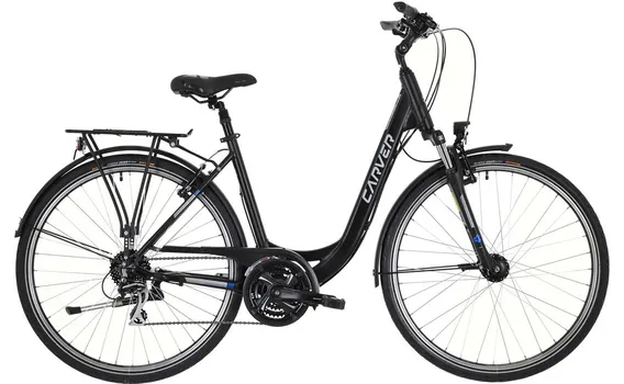 Треккинговый велосипед Carver Tour 100 - 28 дюймов - Tiefeinsteiger - 2024, цвет Schwarz|black/silver/blue