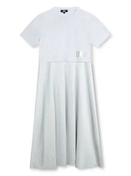 DKNY многослойное платье с логотипом, серый