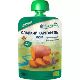 Пюре детское Fleur Alpine СЛАДКИЙ КАРТОФЕЛЬ, с 4 месяцев, 90 г
