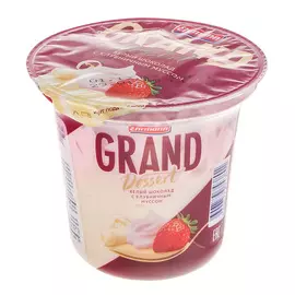 Пудинг Grand Dessert Ehrmann с белым шоколадом и сливочно-клубничным муссом 6% 200 г