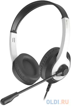 Наушники с микрофоном A4Tech Fstyler FH100U белый/черный 2м накладные USB оголовье (FH100U)
