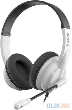 Наушники с микрофоном A4Tech HS-10 черный/белый 2м накладные оголовье