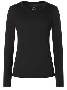 Лонгслив super.natural Merino Funktionsunterwsche, черный