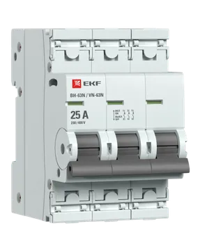 Выключатель нагрузки 3P 25А, EKF PROxima ВН-63N (S63325)