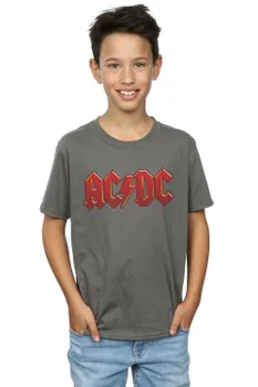 Темно-красная футболка с логотипом AC/DC, серый