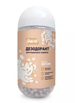 Pet-it дезодорант для кошачьего туалета с ароматом персика (450 г.)