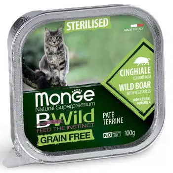 Monge Bwild Cat Grain free консервы для кошек (Кабан с овощами, 100 г.)
