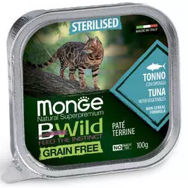 Monge Bwild Cat Grain free консервы для кошек (Тунец с овощами, 100 г.)