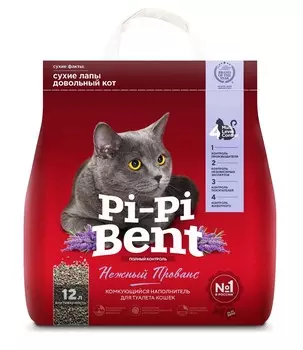 Pi-Pi-Bent Нежный Прованс наполнитель минеральный комкующийся (5 кг., 12 л.)