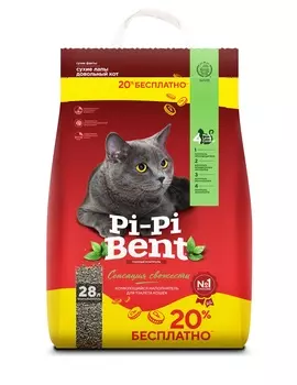 Pi-Pi-Bent Сенсация свежести наполнитель минеральный комкующийся (10 кг. + 20%, 28 л.)