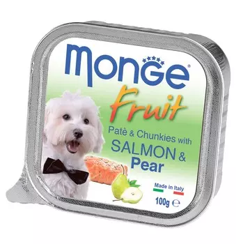 Monge Dog Fruit консервы для собак (паштет) (Лосось и груша, 100 г.)