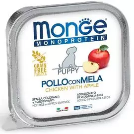Monge Dog Monoprotein Fruits консервы для щенков (паштет) (Курица и яблоко, 150 г.)