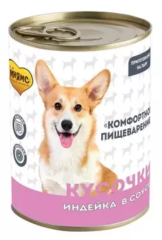 Мнямс "Комфортное пищеварение" консервы для собак всех пород (кусочки в соусе) (Индейка, 400 г.)