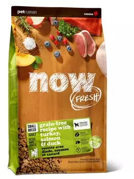 NOW Fresh Small Breed Adult Grain Free корм беззерновой для взрослых малых пород (Индейка, утка и овощи, 1,59 кг)
