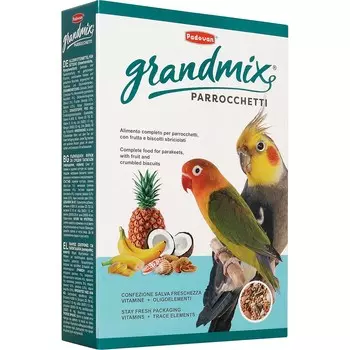 Padovan GrandMix Parrocchetti корм для средних попугаев (Злаковое ассорти, 400 гр.)
