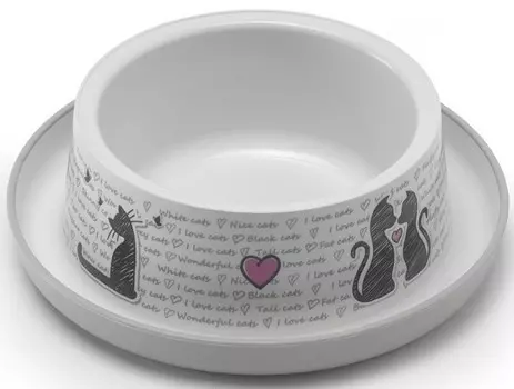 Moderna Cats In Love миска пластиковая нескользящая (350 мл., Белый)