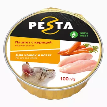 Pesta ламистер для кошек и котят паштет с курицей (100 г.)
