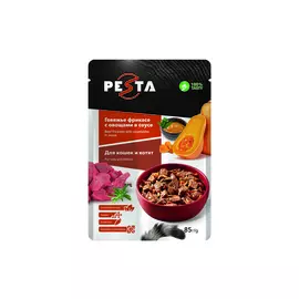 Pesta пауч для кошек (кусочки в соусе) (Говядина и овощи, 85 г.)