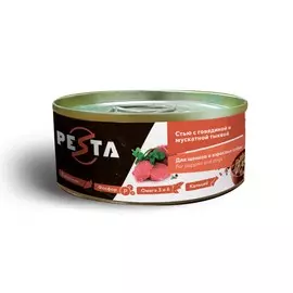 Pesta "Стью из говядины с мускатной тыквой" консервы для щенков и собак всех пород (Говядина и тыква, 100 г.)