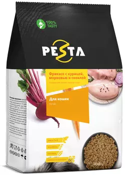 Pesta сухой корм "Фрикасе с курицей, морковью и свеклой" для кошек (Курица, морковь и свекла, 400 г.)