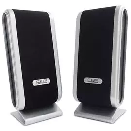 Компьютерная акустика 2.0 CBR CMS 299 2х3 Вт, USB, 3.5 мм линейный стереовход, разъём для подкл. наушников, регул. громк., 1 м, ABS-пластик, чёрный/се
