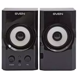 Компьютерная акустика 2.0 Sven SPS-605 SV-0120605BL 6 Вт, 100-18000 Гц, черные