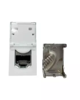 Компьютерная розетка Filum FL-FP114-C6A RJ45, FTP, CAT6A, 45х22,5 мм (mosaic), toolles, белая