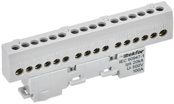 Шина L "фаза" IEK TF-NN10-16-KL-K03 TEKFOR изолированная на универсальном держателе 6х9-16-Ср