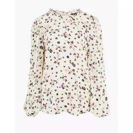 Блузка из вискозы с длинным рукавом и цветочным принтом, Marks&amp;Spencer