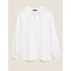 Блузка с длинным рукавом в металлический горошек, Marks&amp;Spencer