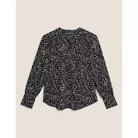 Блузка с длинными рукавами и круглым вырезом с сердечком, Marks&amp;Spencer