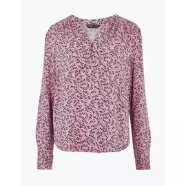 Блузка с мелким цветочным принтом и V-горловиной, Marks&amp;Spencer