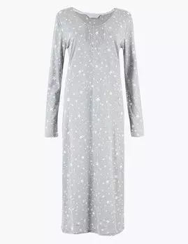 Длинная ночная рубашка из хлопка и модала с отделкой Cool Comfort ™