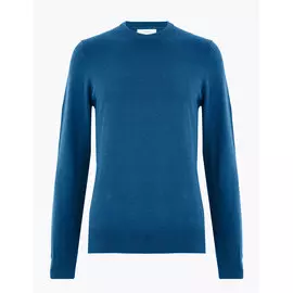 Джемпер из чистого хлопка с круглым вырезом Big &amp; Tall, Marks&amp;Spencer