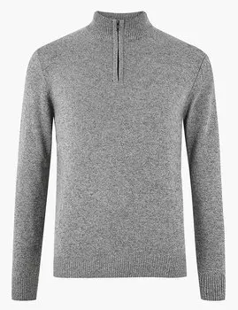 Джемпер из овечьей шерсти с половиной молнии