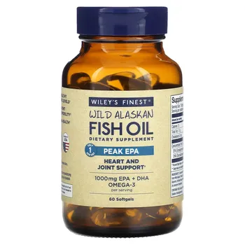 Добавка Wiley's Finest Wild Alaskan Fish Oil Peak, 60 мягких таблеток
