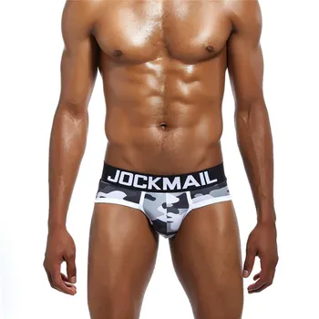Трусы JOCKMAIL Мужское нижнее белье с камуфляжным принтом Спортивные трусы с низкой посадкой M красный
