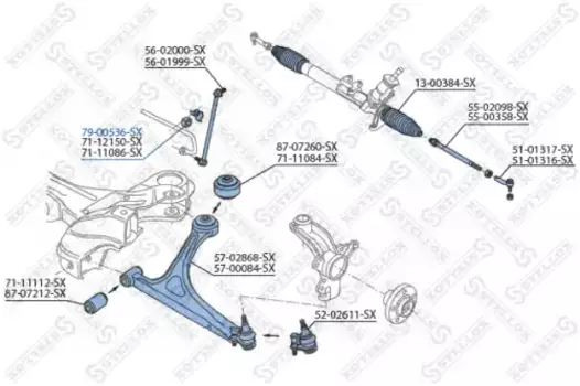 втулка стабилизатора переднего! d19\ Audi A3 1.6/1.8T/1.9TDi 96-00 79-00536-SX STELLOX