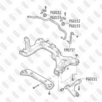 втулка стабилизатора переднего !\ Ford Maverick 98>, Mazda Tribute 01> FG0153 FIXAR