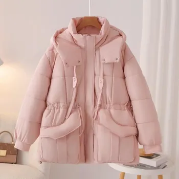 Women Winter Plus Size Parka Loose Sweet Fashion Oversized Hooded Thicken Warm Cotton-padded Coat XXXXL