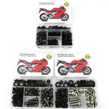 Подходит для Honda VFR800 2014-2016 2017 2018 2019 2020 2021, полный комплект болтов для обтекателя, стальные винты для кузова, зажимы для обтекателя, крепеж