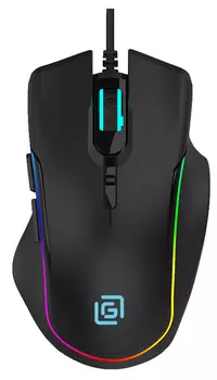 Мышь проводная Oklick 729G LABYRINTH, 6400dpi, оптическая светодиодная, USB, черный (GM816)