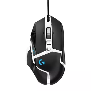 Мышь проводная Logitech G502 SE HERO, 16000dpi, оптическая лазерная, USB, черный/белый (910-005730)