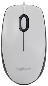 Мышь проводная Logitech M100, 1000dpi, оптическая светодиодная, USB, белый (910-006764)