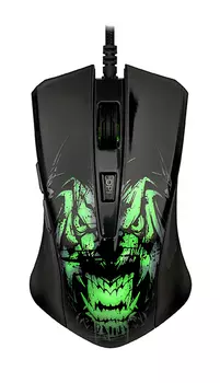 Мышь проводная Qumo Rampage M49, 3200dpi, оптическая светодиодная, USB, черный (24120)