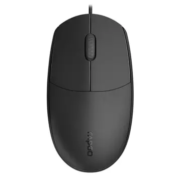 Мышь проводная Rapoo N100C, 1600dpi, оптическая светодиодная, USB, черный (N100C)