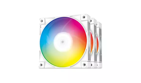 Комплект вентиляторов Deepcool FC120 WHITE-3 IN 1, 120 мм, 1800rpm, 28 дБ, 4-pin PWM + 3-pin 5V ARGB, 3шт, ARGB (R-FC120-WHAMN3-G-1)