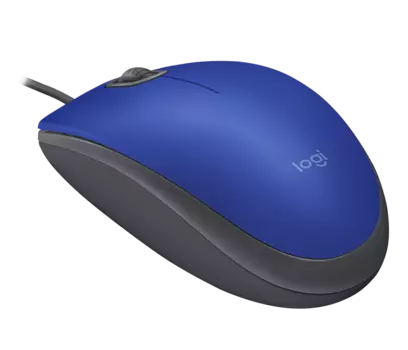 Мышь проводная Logitech M110 Silent, 1000dpi, оптическая светодиодная, USB, синий (910-005500)
